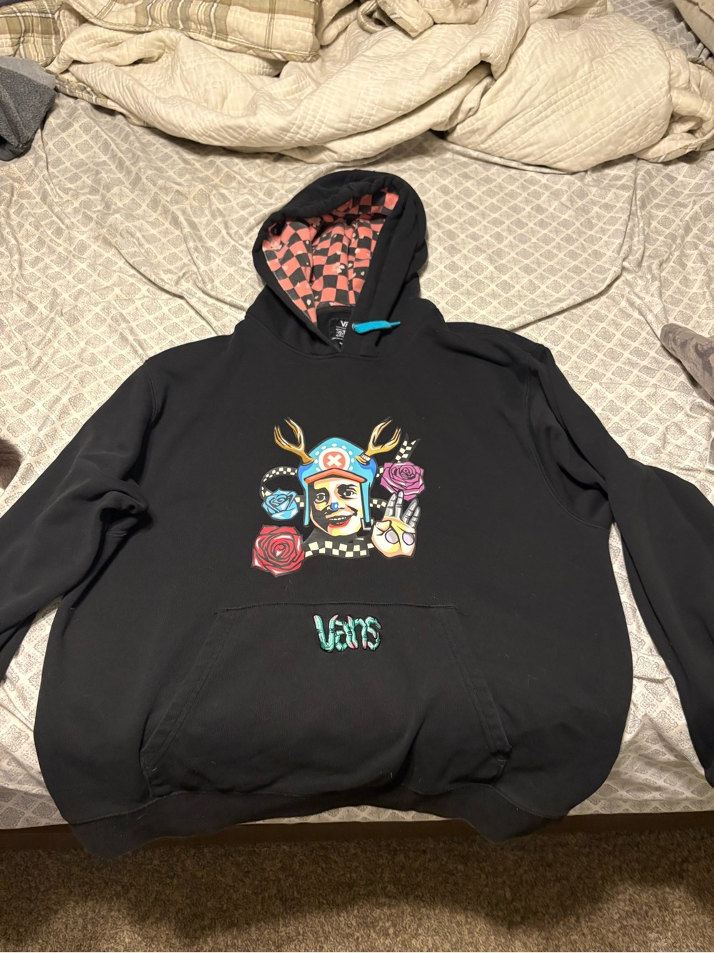Vans x One Piece Black Hoodie with Chopper Graphic Chest Art